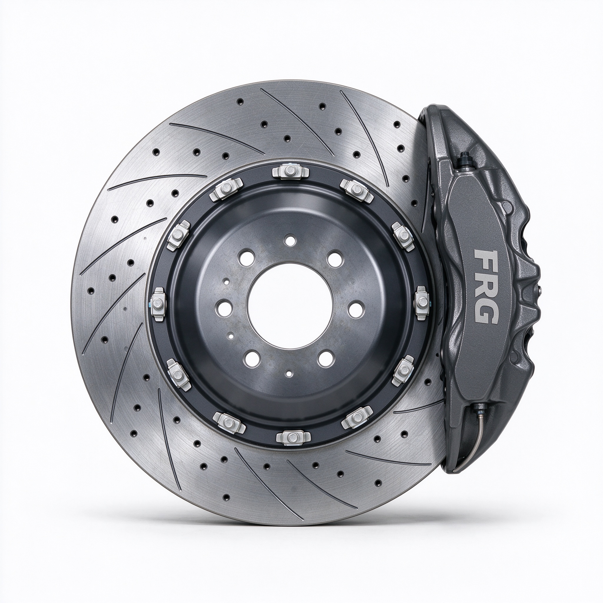 Vented Drilled Brake Disc & Caliper Set